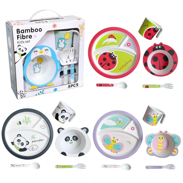 Kit Refeição para Bebê em Fibra de Bambu 5 Peças BabyBlend | Livre de BPA
