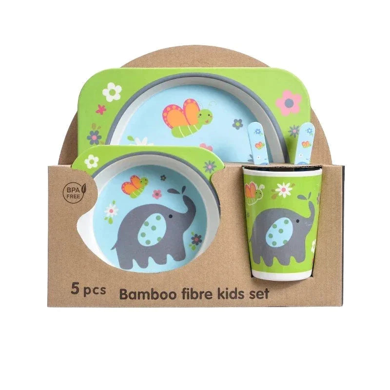 Kit Refeição para Bebê em Fibra de Bambu 5 Peças BabyBlend | Livre de BPA