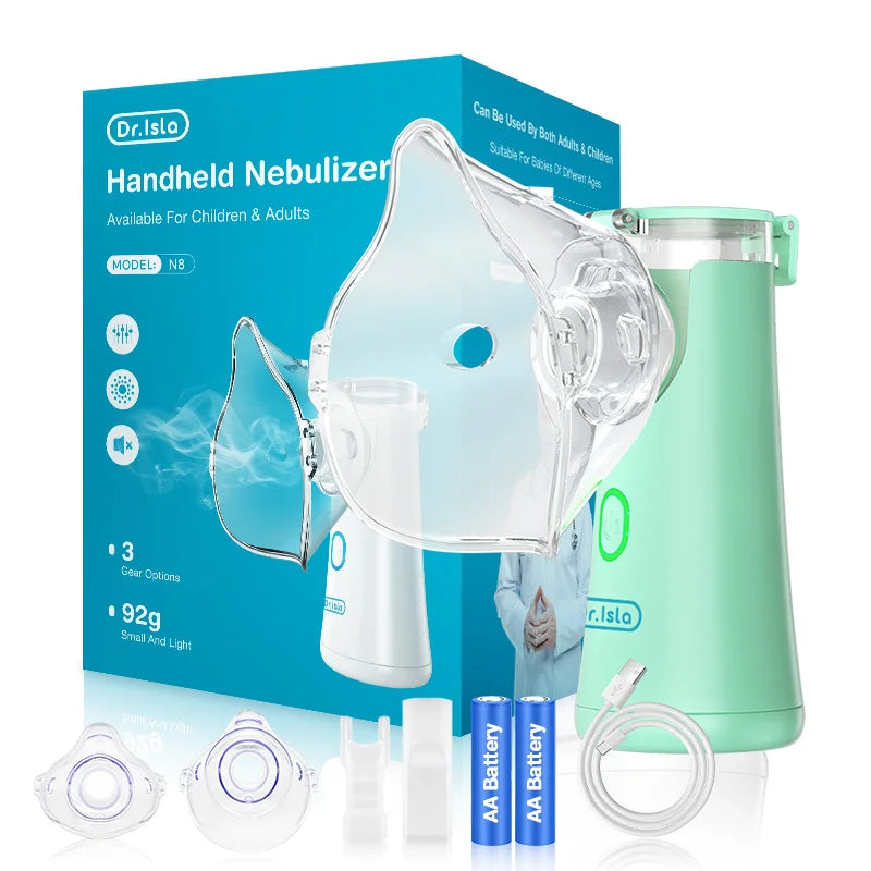 Nebulizador Inalador Para Crianças e Adultos UltraFlow | Portátil e Silencioso Verde