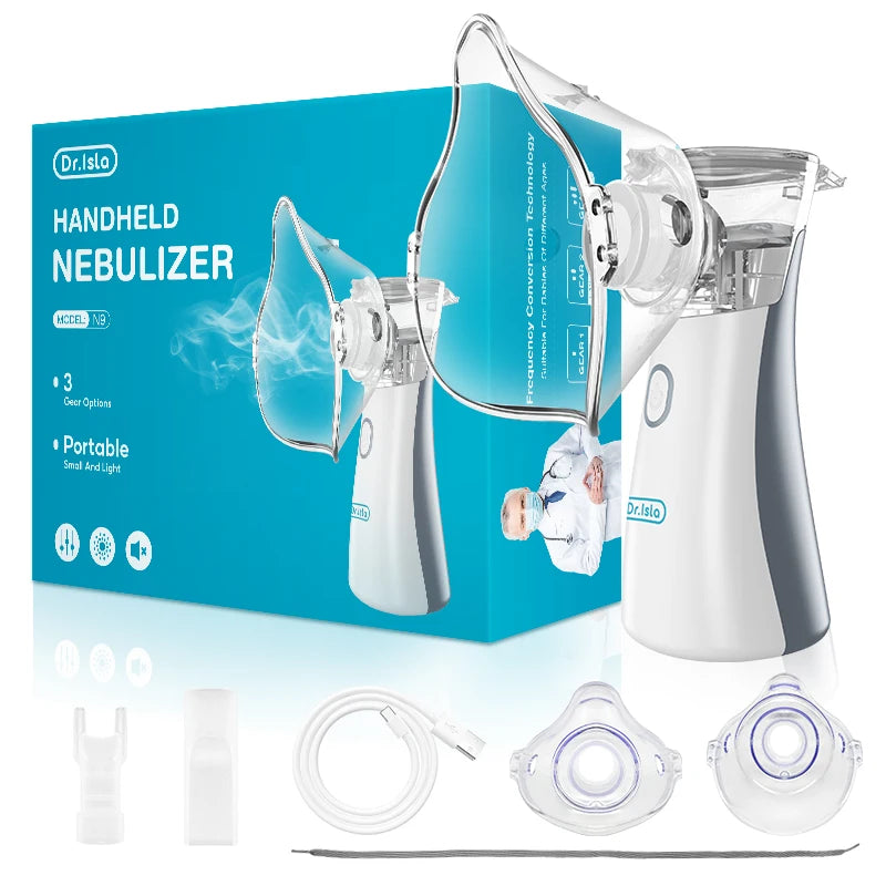 Nebulizador Inalador Silencioso Portátil AirVital | Adulto e Infantil Cinza