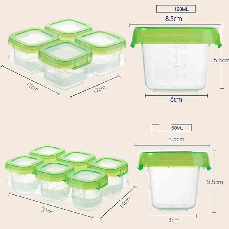 Potes Erméticos para Guardar Alimentos e Frutas CarryFood | 60 e 120ML | Livre de BPA