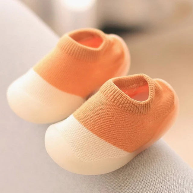 Tênis Meia Tricô Para Bebê Antiderrapante BabyShoes | 0-4 Anos Laranja