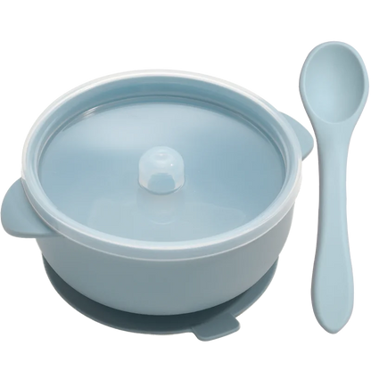 Bowl de Silicone Redondo com Tampa e Colher MimoBaby | Introdução Alimentar | Livre de BPA