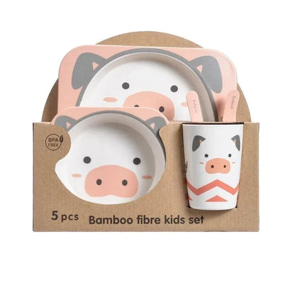 Kit Refeição para Bebê em Fibra de Bambu 5 Peças BabyBlend | Livre de BPA