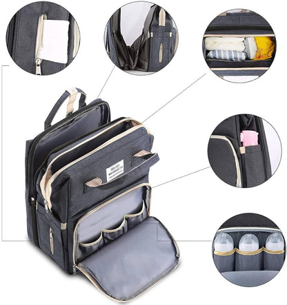Mochila Maternidade Multifuncional 4 em 1 MixBag | Vira Berço e Troca Fraldas
