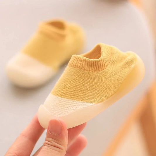 Tênis Meia Tricô Para Bebê Antiderrapante BabyShoes | 0-4 Anos Amarelo