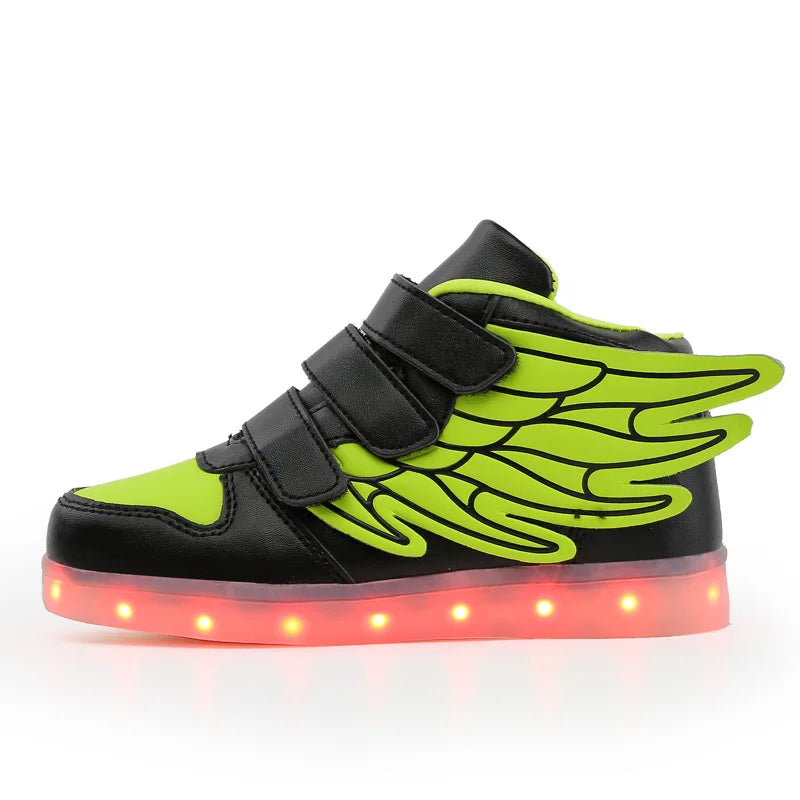Tênis Infantil Sonic Preto com Verde Com Led Recarregável | PisaHappy