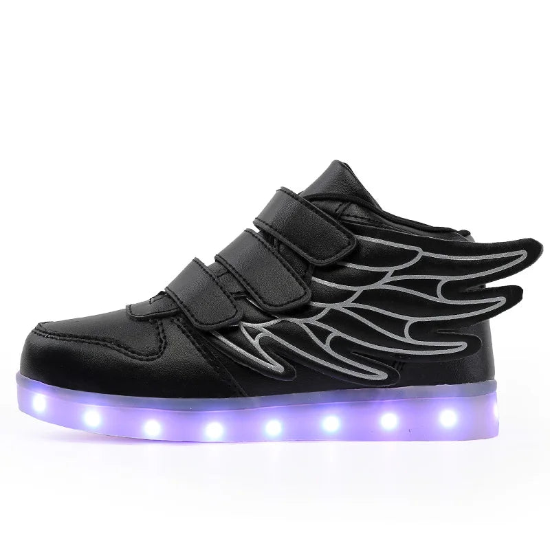Tênis Infantil Sonic Preto Com Led Recarregável | PisaHappy