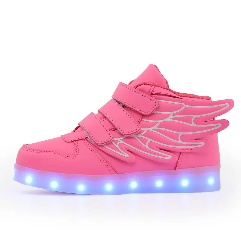 Tênis Infantil Sonic Rosa Com Led Recarregável | PisaHappy